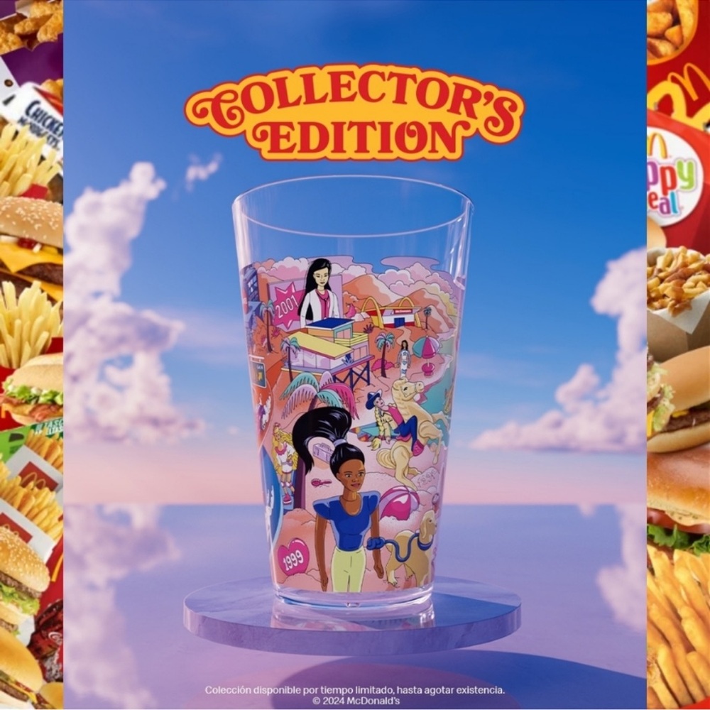 Sealed 2024 McDonald's Barbie X Hot Wheels Collectors Meal Cup